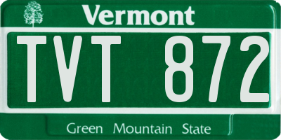 VT license plate TVT872