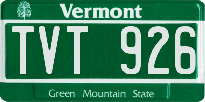 VT license plate TVT926