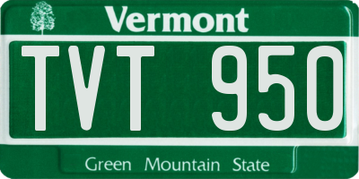 VT license plate TVT950