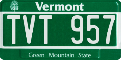 VT license plate TVT957