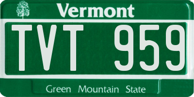 VT license plate TVT959