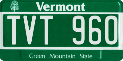 VT license plate TVT960