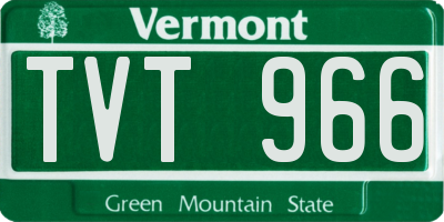 VT license plate TVT966