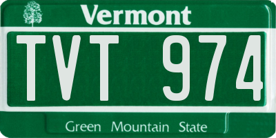 VT license plate TVT974
