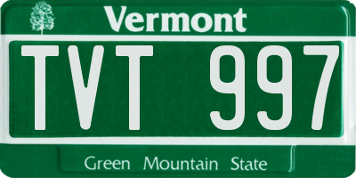 VT license plate TVT997