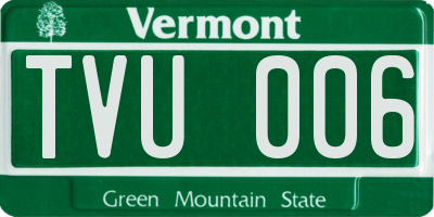 VT license plate TVU006