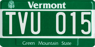 VT license plate TVU015