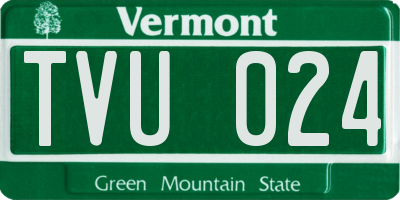 VT license plate TVU024
