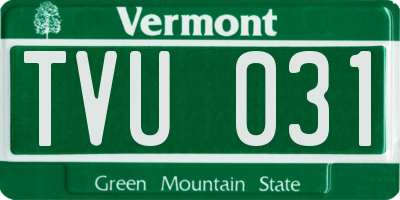 VT license plate TVU031