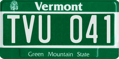 VT license plate TVU041
