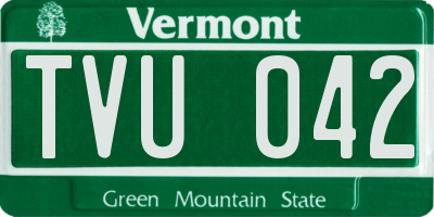 VT license plate TVU042