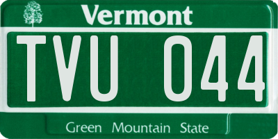 VT license plate TVU044