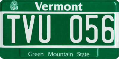 VT license plate TVU056