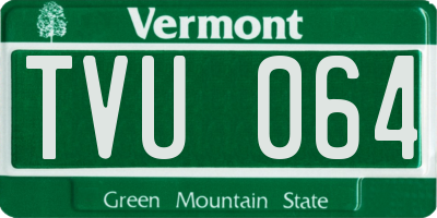 VT license plate TVU064