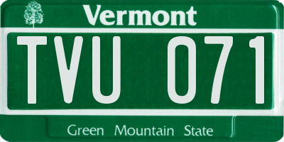 VT license plate TVU071