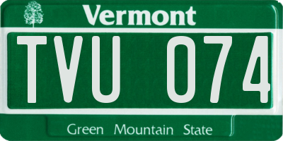VT license plate TVU074