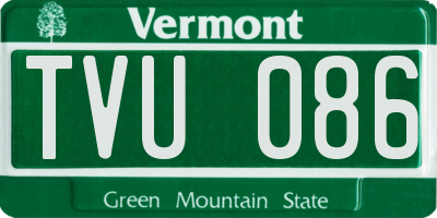 VT license plate TVU086