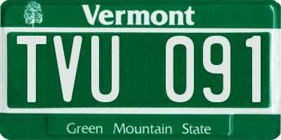 VT license plate TVU091