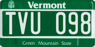 VT license plate TVU098