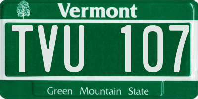 VT license plate TVU107