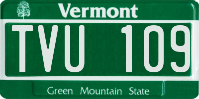 VT license plate TVU109
