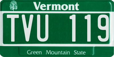 VT license plate TVU119