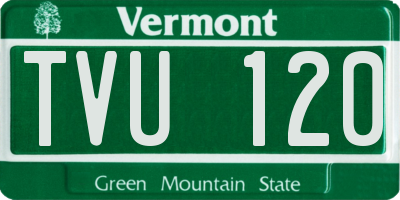VT license plate TVU120