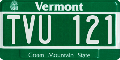 VT license plate TVU121
