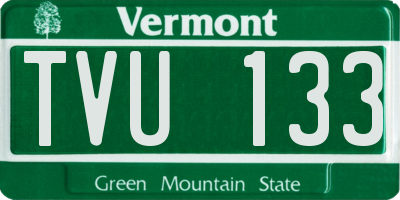VT license plate TVU133