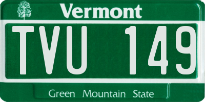 VT license plate TVU149