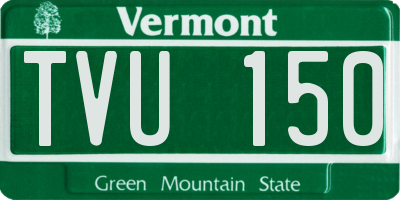 VT license plate TVU150