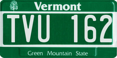 VT license plate TVU162