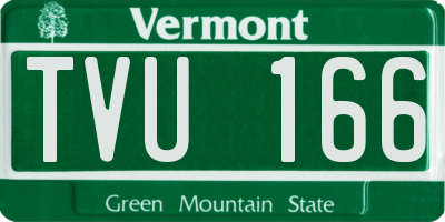 VT license plate TVU166