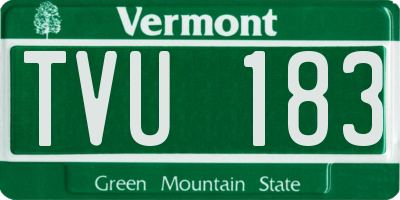 VT license plate TVU183