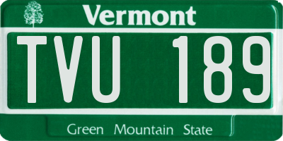 VT license plate TVU189
