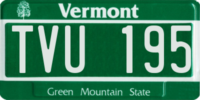 VT license plate TVU195