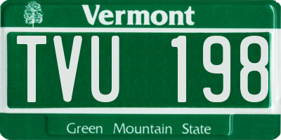 VT license plate TVU198