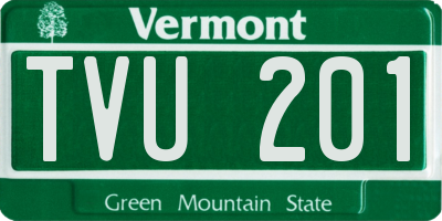 VT license plate TVU201