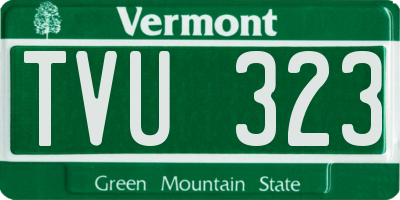 VT license plate TVU323