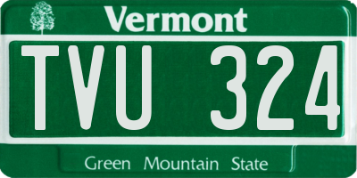 VT license plate TVU324