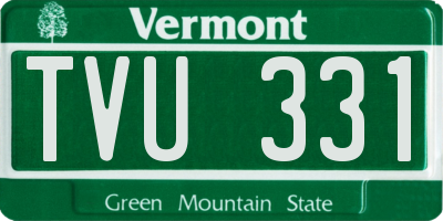 VT license plate TVU331