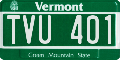 VT license plate TVU401
