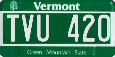 VT license plate TVU420