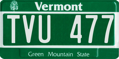 VT license plate TVU477