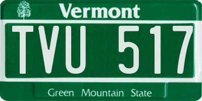 VT license plate TVU517