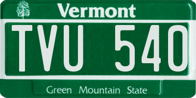 VT license plate TVU540