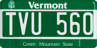 VT license plate TVU560