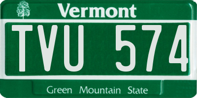 VT license plate TVU574