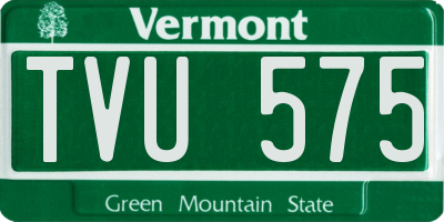 VT license plate TVU575