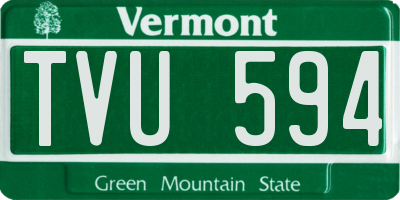VT license plate TVU594